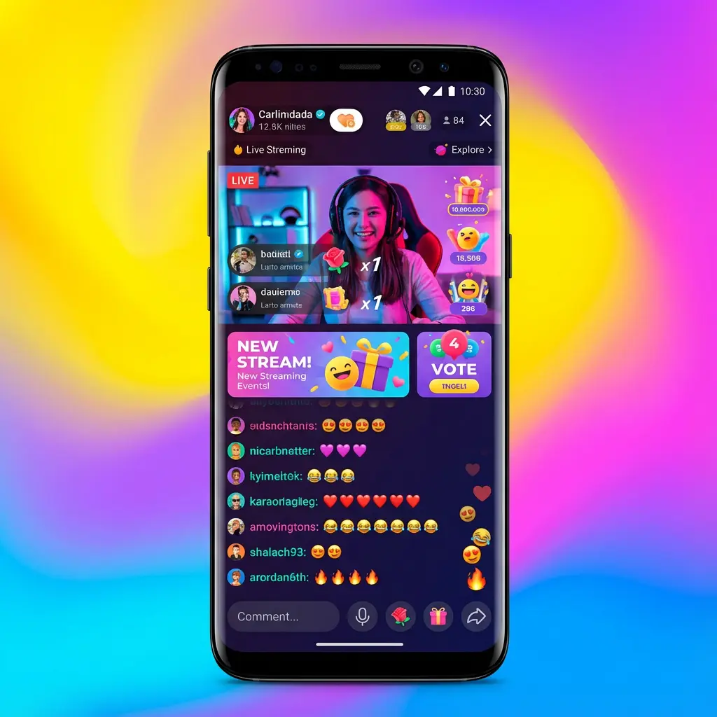 黑色手机 直播app 鲜艳
