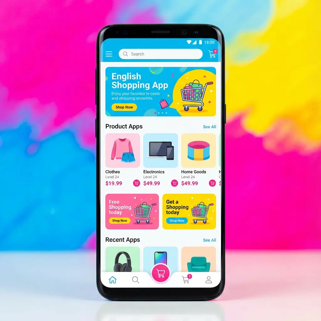 黑色手机 购物app 鲜艳